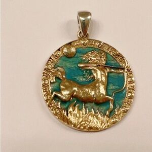 Sagittarius ♐️ Zodiac Sterling Silver Medallion Pendant